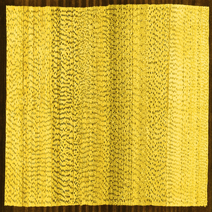 Square Machine Washable Solid Yellow Modern Rug, wshcon1549yw
