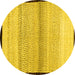 Round Solid Yellow Modern Rug, con1549yw