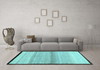 Machine Washable Solid Light Blue Modern Rug, wshcon1549lblu