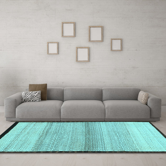 Machine Washable Solid Light Blue Modern Rug in a Living Room, wshcon1549lblu