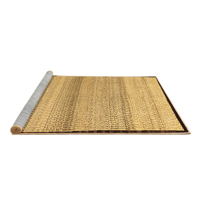 Sideview of Machine Washable Solid Brown Modern Rug, wshcon1549brn