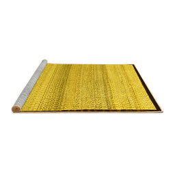 Sideview of Machine Washable Solid Yellow Modern Rug, wshcon1549yw