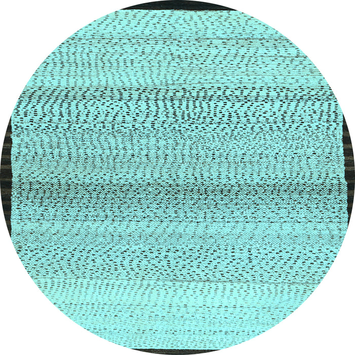 Round Solid Light Blue Modern Rug, con1549lblu