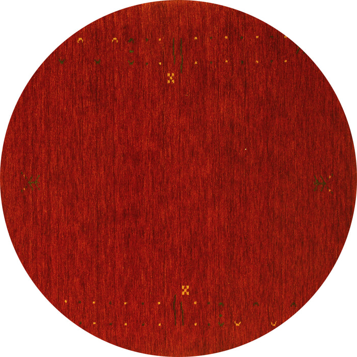 Round Abstract Yellow Contemporary Rug, con154yw