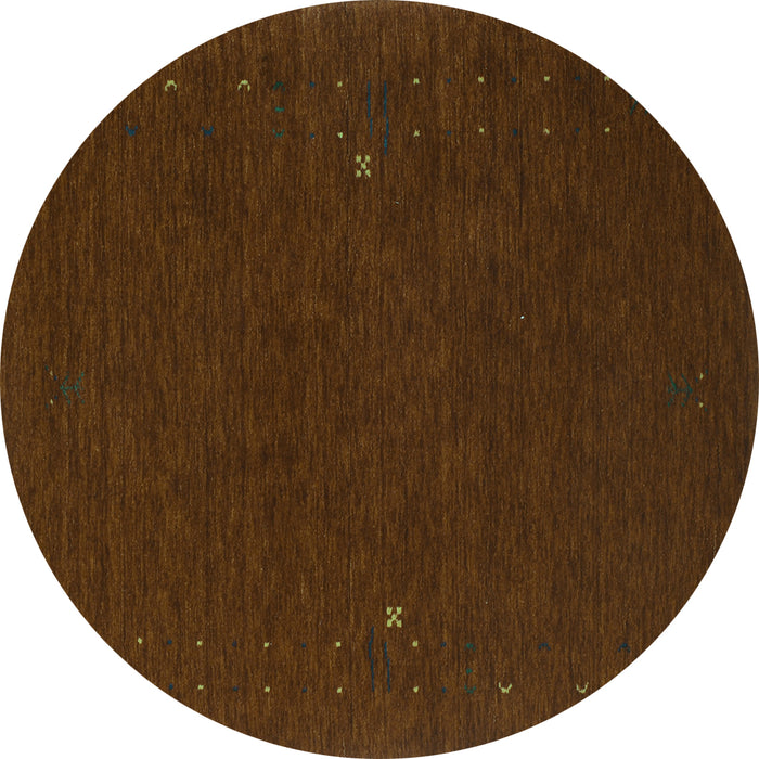 Round Abstract Turquoise Contemporary Rug, con154turq
