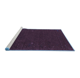 Sideview of Machine Washable Abstract Blue Contemporary Rug, wshcon154blu