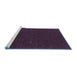 Sideview of Machine Washable Abstract Blue Contemporary Rug, wshcon154blu