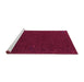 Sideview of Machine Washable Abstract Purple Contemporary Area Rugs, wshcon154pur