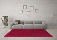 Machine Washable Abstract Pink Contemporary Rug, wshcon154pnk