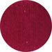 Round Abstract Pink Contemporary Rug, con154pnk