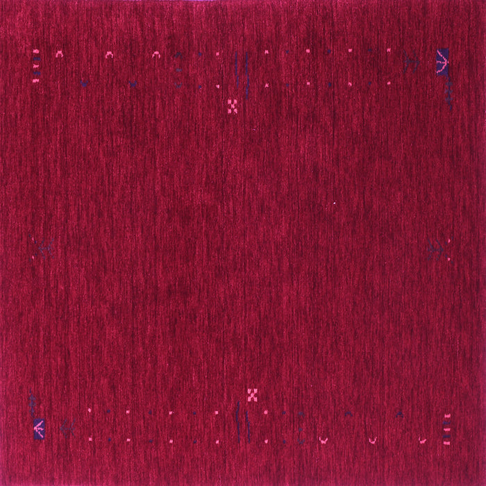 Square Machine Washable Abstract Pink Contemporary Rug, wshcon154pnk