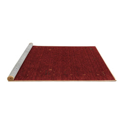 Sideview of Machine Washable Abstract Brown Contemporary Rug, wshcon154brn