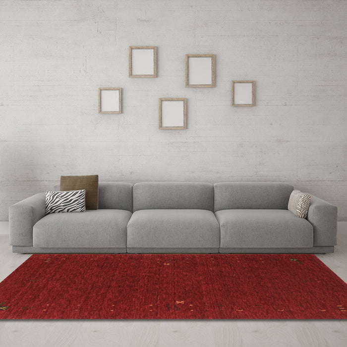Machine Washable Abstract Brown Contemporary Rug in a Living Room,, wshcon154brn