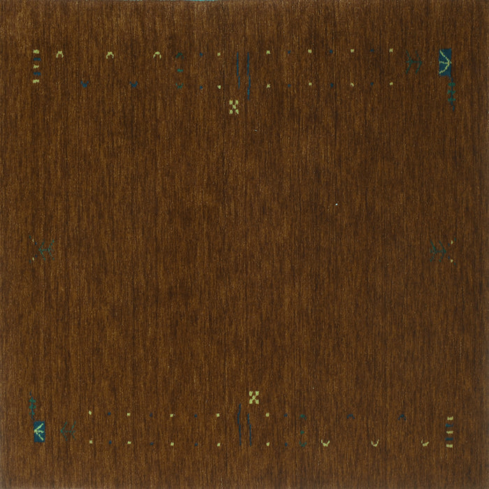 Square Abstract Turquoise Contemporary Rug, con154turq