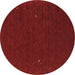 Round Abstract Brown Contemporary Rug, con154brn