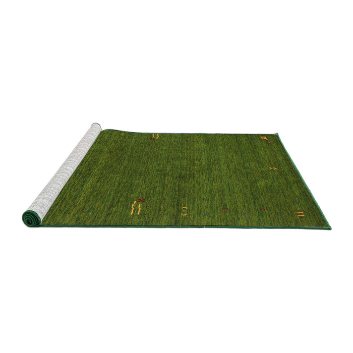 Serging Thickness of Machine Washable Contemporary Seaweed Green Rug, wshcon155