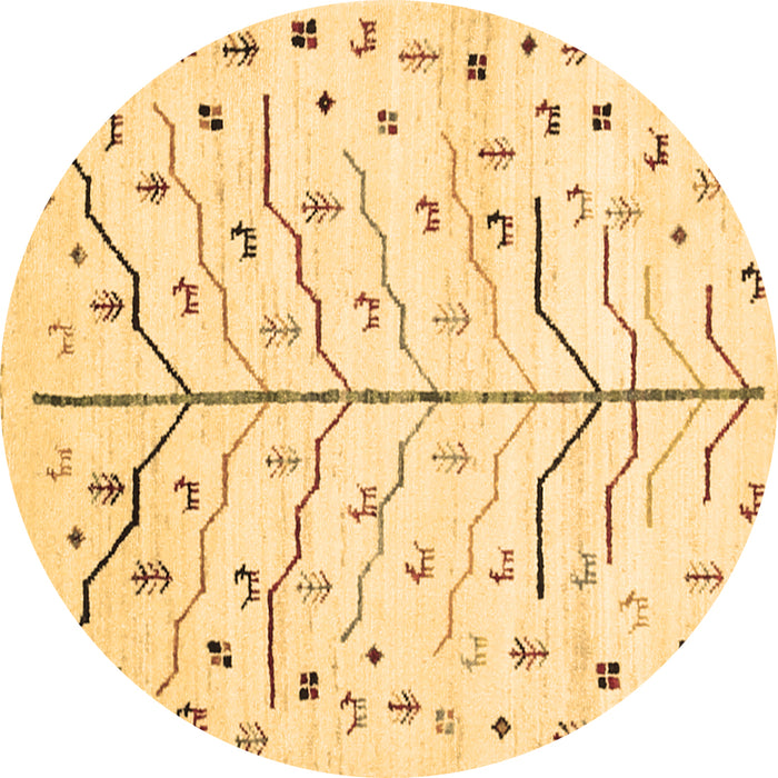 Round Solid Brown Modern Rug, con1550brn