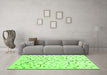 Machine Washable Solid Green Modern Area Rugs in a Living Room,, wshcon1550grn