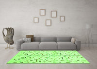 Machine Washable Solid Green Modern Rug, wshcon1550grn