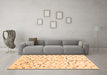 Machine Washable Solid Orange Modern Area Rugs in a Living Room, wshcon1550org