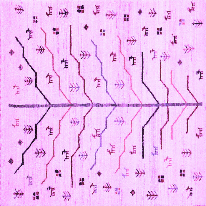 Square Machine Washable Solid Purple Modern Area Rugs, wshcon1550pur