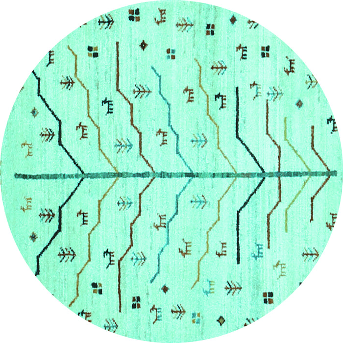 Round Solid Turquoise Modern Rug, con1550turq