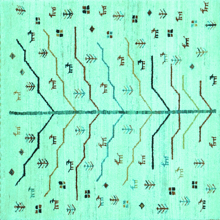 Square Solid Turquoise Modern Rug, con1550turq