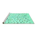 Sideview of Machine Washable Solid Turquoise Modern Area Rugs, wshcon1550turq