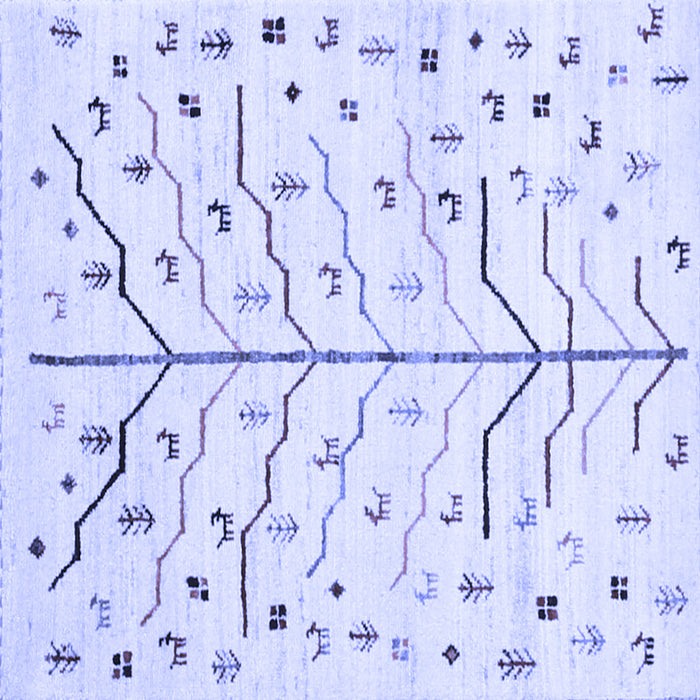 Square Machine Washable Solid Blue Modern Rug, wshcon1550blu