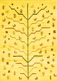 Solid Yellow Modern Rug, con1550yw