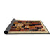 Thickness of Contemporary Yellow Orange Modern Rug, con1551