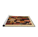 Serging Thickness of Machine Washable Contemporary Yellow Orange Rug, wshcon1551