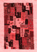 Abstract Red Contemporary Area Rugs