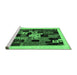 Sideview of Machine Washable Abstract Emerald Green Contemporary Area Rugs, wshcon1551emgrn