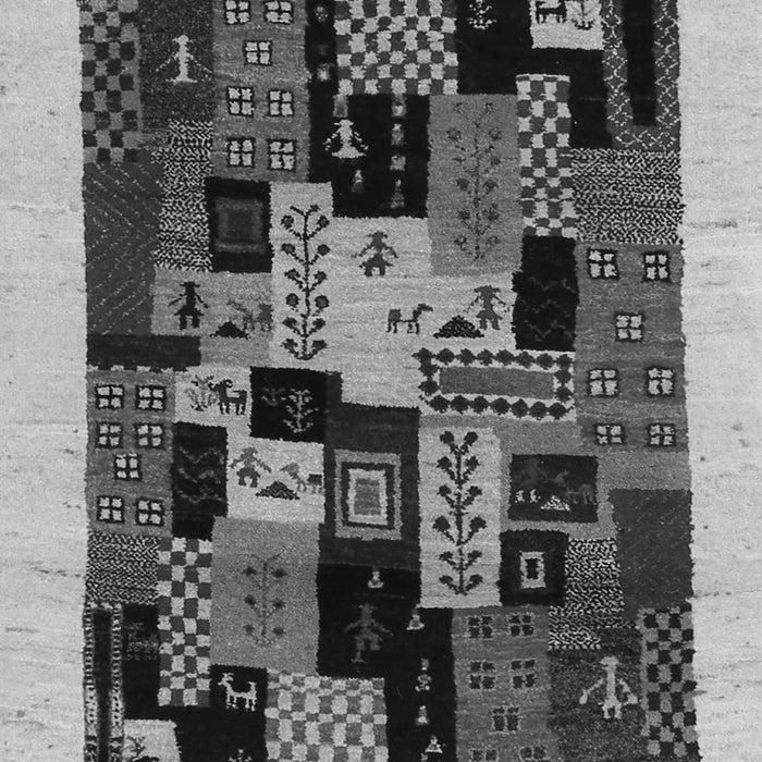 Serging Thickness of Machine Washable Abstract Gray Contemporary Rug, wshcon1551gry