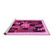 Sideview of Machine Washable Abstract Pink Contemporary Rug, wshcon1551pnk