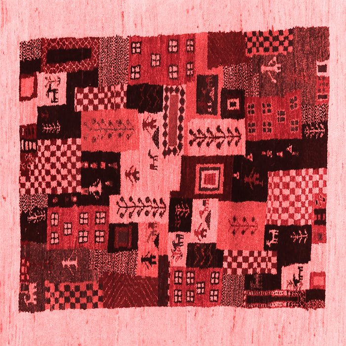 Machine Washable Abstract Red Contemporary Rug, wshcon1551red