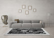 Machine Washable Abstract Gray Contemporary Rug in a Living Room,, wshcon1551gry