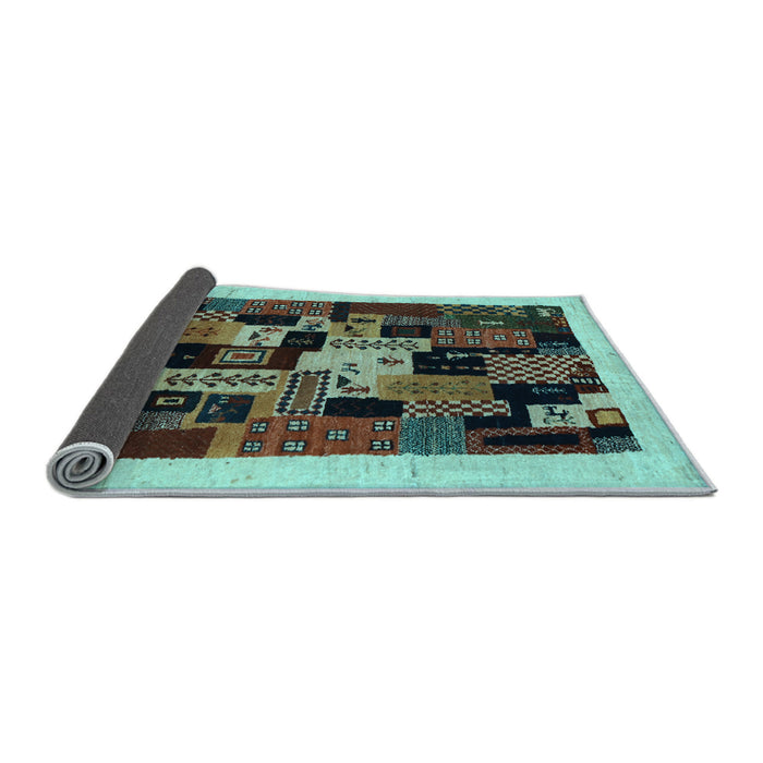 Sideview of Abstract Light Blue Contemporary Rug, con1551lblu