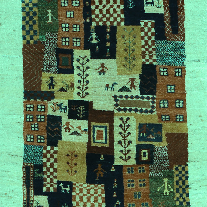 Abstract Turquoise Contemporary Rug, con1551turq