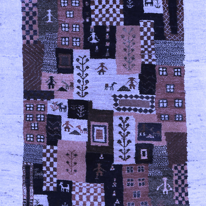 Abstract Blue Contemporary Rug, con1551blu