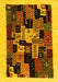 Abstract Yellow Contemporary Rug, con1551yw