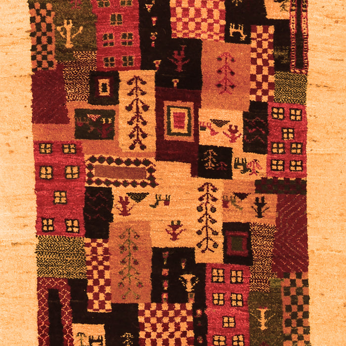 Abstract Orange Contemporary Rug, con1551org