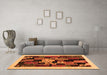 Machine Washable Abstract Orange Contemporary Area Rugs in a Living Room, wshcon1551org