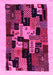 Machine Washable Abstract Pink Contemporary Rug, wshcon1551pnk