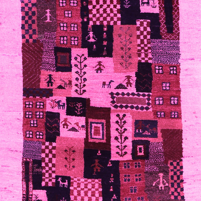 Machine Washable Abstract Pink Contemporary Rug, wshcon1551pnk