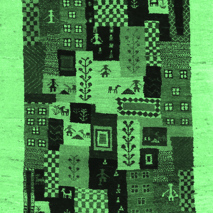 Machine Washable Abstract Emerald Green Contemporary Area Rugs, wshcon1551emgrn