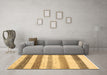 Machine Washable Solid Brown Modern Rug in a Living Room,, wshcon1552brn