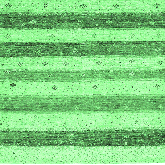 Square Machine Washable Solid Emerald Green Modern Area Rugs, wshcon1552emgrn