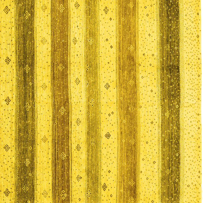 Square Machine Washable Solid Yellow Modern Rug, wshcon1552yw